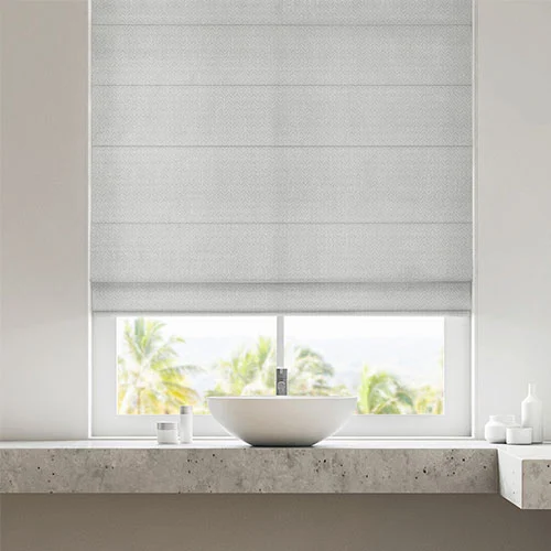 Motorized Plain Classic Pleated Roman Shade - Essential