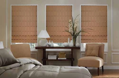 Motorized Plain Classic Pleated Roman Shade - Exquisite