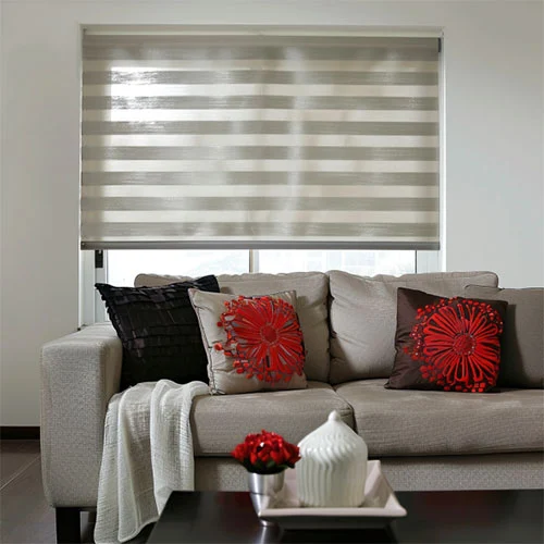 Motorized Sheer Light Filtering Zebra Shades Elegance 
