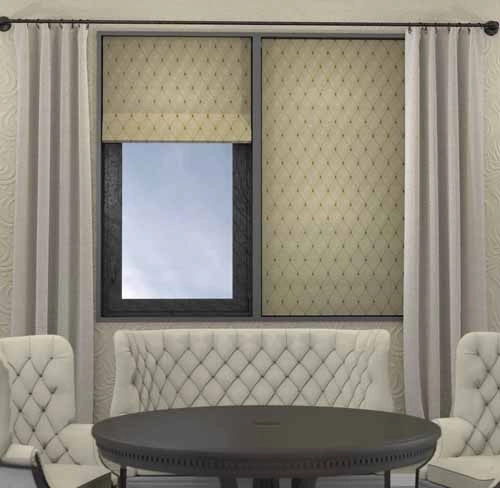 Motorized Plain Classic Pleated Roman Shade - Elite Plus